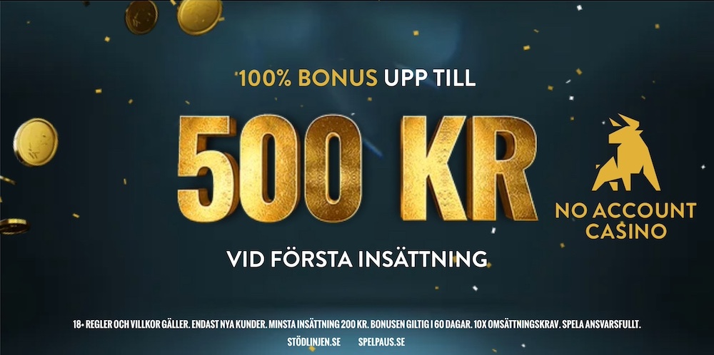 No Account Casino 50 kr gratis