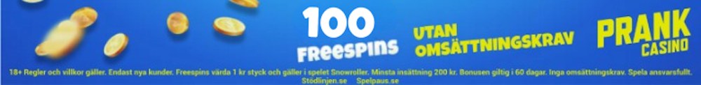 Prank Casino 100 freespins i välkomstbonus